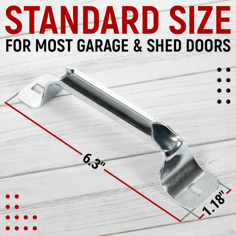 Granatan Garage Door Lift Handle, 2 Pack Stainless Steel Rolled Grip Pull Handles, Longer 5Ã—35 mm Screws, 1.18Ã—6.3 Inch Heavy Duty Replacement for Residential Garage and Shed Doors - Image 2