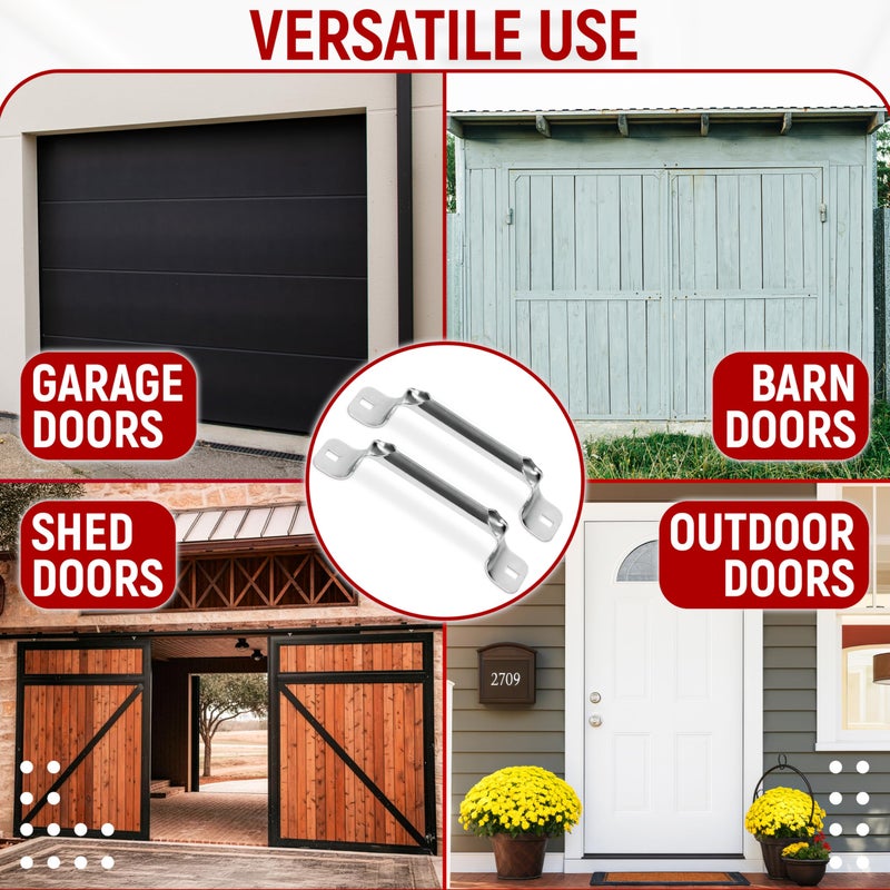 Granatan Garage Door Lift Handle, 2 Pack Stainless Steel Rolled Grip Pull Handles, Longer 5Ã—35 mm Screws, 1.18Ã—6.3 Inch Heavy Duty Replacement for Residential Garage and Shed Doors - Image 4