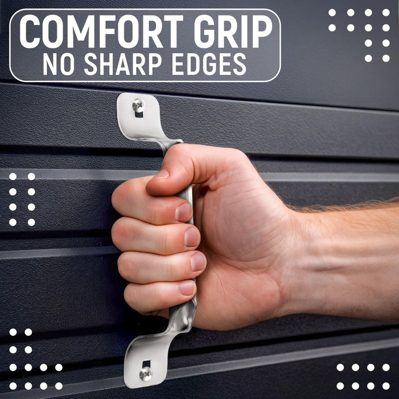 Granatan Garage Door Lift Handle, 2 Pack Stainless Steel Rolled Grip Pull Handles, Longer 5Ã—35 mm Screws, 1.18Ã—6.3 Inch Heavy Duty Replacement for Residential Garage and Shed Doors - Image 5