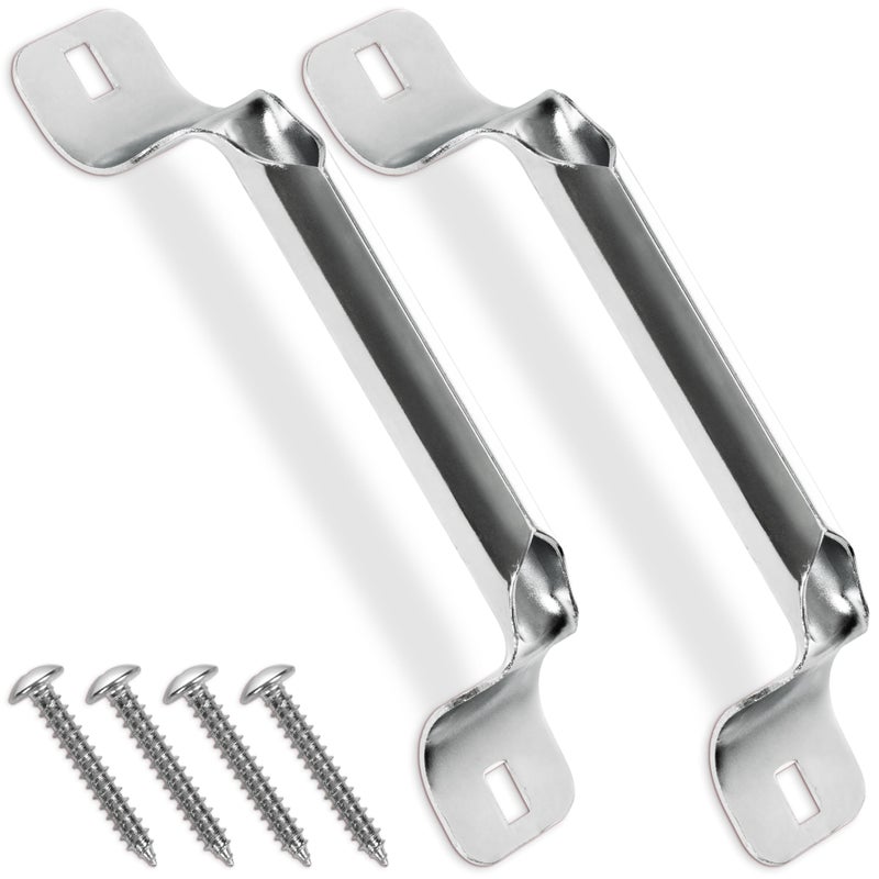 Granatan Garage Door Lift Handle, 2 Pack Stainless Steel Rolled Grip Pull Handles, Longer 5Ã—35 mm Screws, 1.18Ã—6.3 Inch Heavy Duty Replacement for Residential Garage and Shed Doors - Image 1