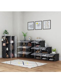 HOMIDEC HOMIDEC Shoe Rack Organizer, 6 Tier Storage Cabinet 24 Pair Plastic Shoe Shelves for Closet Hallway Bedroom Entryway  - Image 3