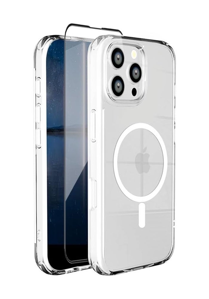 Max & Max iPhone 16 Pro Max Clear Case with Glass Screen Protector - Military-Grade Protection - Image 1