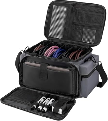 AKOZLIN Cable File Bag DJ Gig Bag Cord Organizer Case with Detachable Dividers for LaptopDJ Gear Sound Instrument and Music Equipment Accessories 138383 Grey - Image 1
