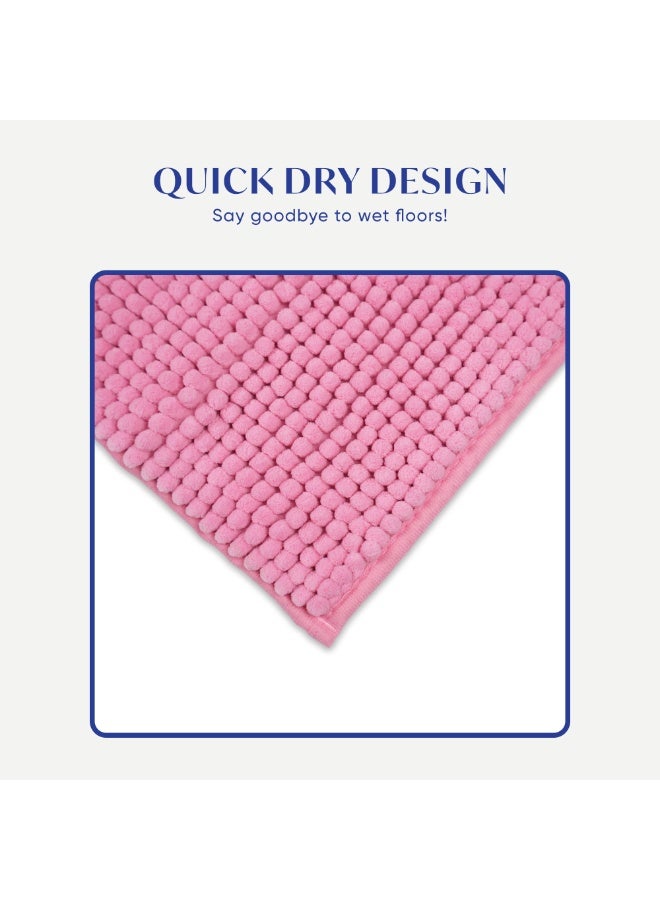 DIVEENAS Diveena's Non-Slip Bathroom Mat – 40x60cm Super Soft Microfiber Bath Mat, Quick-Dry & Machine Washable Bath Rug for Bathroom or Powder Room & Home | Rose - Image 5