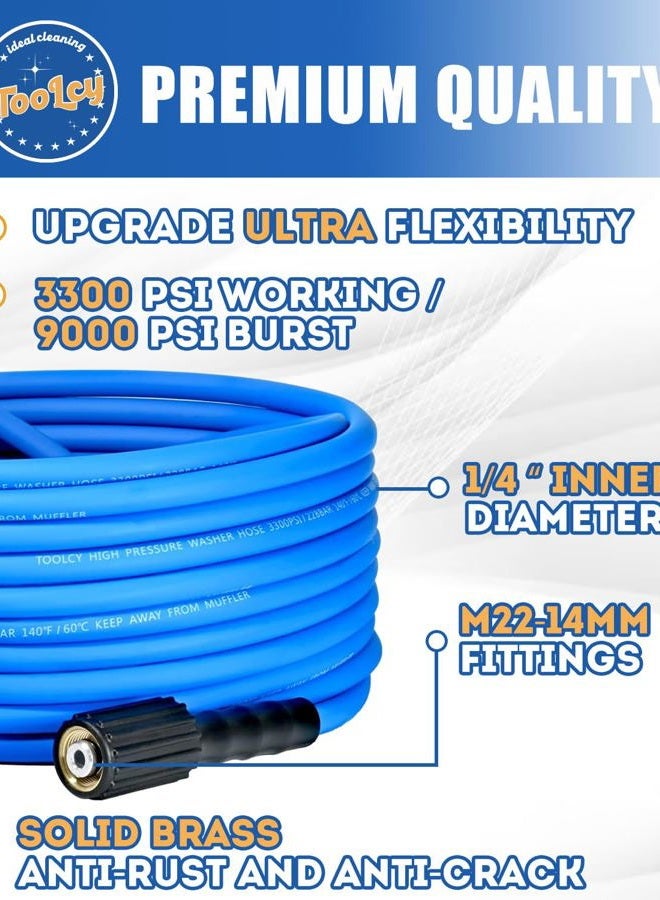 TOOLCY Pressure Washer Hose and Gun Kit, 30ft Kink Resistant Power Washer Hose and Gun with 5 Nozzle, 3/8" Swivel Quick Connector & M22-14mm Plug, Compatible with Simpson, Craftsman, Ryobi - Image 5