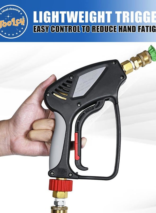 TOOLCY Pressure Washer Hose and Gun Kit, 30ft Kink Resistant Power Washer Hose and Gun with 5 Nozzle, 3/8" Swivel Quick Connector & M22-14mm Plug, Compatible with Simpson, Craftsman, Ryobi - Image 4
