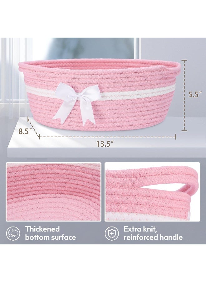 Yeeeasy Gift Basket with Bow and Gift Bag Simplicity Home Decor Rope Basket for Valentines Day Gifts - Image 4