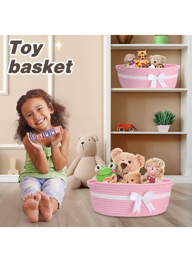 Yeeeasy Gift Basket with Bow and Gift Bag Simplicity Home Decor Rope Basket for Valentines Day Gifts - Image 5