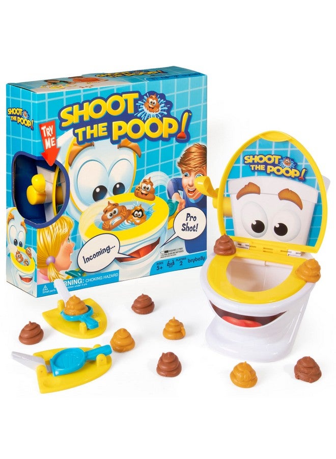 Brybelly The Original Shoot The Poop - Funny Family Game - Fast and Frenzied Flushing Poop Game with Fun Sounds for Kids - Image 1