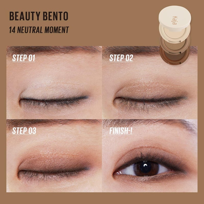 KAJA Beauty Bento Eyeshadow Trio - Neutral Moment- 3 in 1 Mosaic Chrome Shimmer Matte Eye Shadow Palette - Long Lasting Blendable Pigmented Vegan Cruelty Free Compact Makeup - Image 5