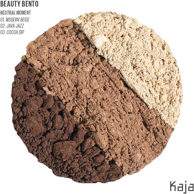 KAJA Beauty Bento Eyeshadow Trio - Neutral Moment- 3 in 1 Mosaic Chrome Shimmer Matte Eye Shadow Palette - Long Lasting Blendable Pigmented Vegan Cruelty Free Compact Makeup - Image 2