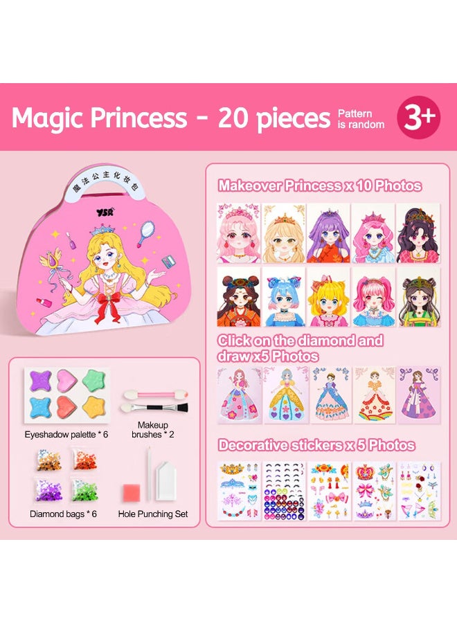 DMG TECH Art Craft Activity for Kids, Paper Craft Kits, Diamond Painting, Dress Up & DIY Paper Makeup Arts, Princess Toys Gift Set, Birthday Party Gift for Girls - Image 2