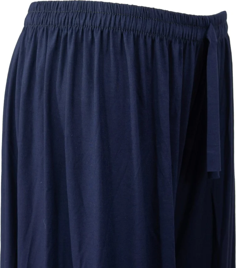 Oppland Women's Elastic Waist Big Size Comfortable Cut Full Pattern Lycra Round Viscose Combed Fabric Trousers