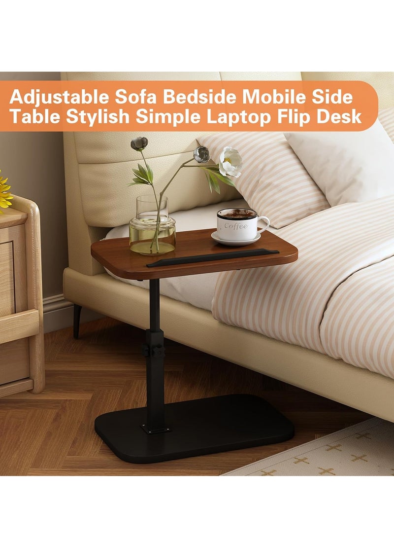 يوڠام طاولة جانبية قابلة للتعديل طاولة قهوة طاولة نهاية على شكل C للأريكة دوران 360 درجة طاولة جانبية صغيرة طاولة خدمة طاولات نهاية للمساحات الصغيرة طاولة صينية للتلفاز للأريكة طاولة لابتوب ضيقة لغرفة المعيشة غرفة النوم - Image 4