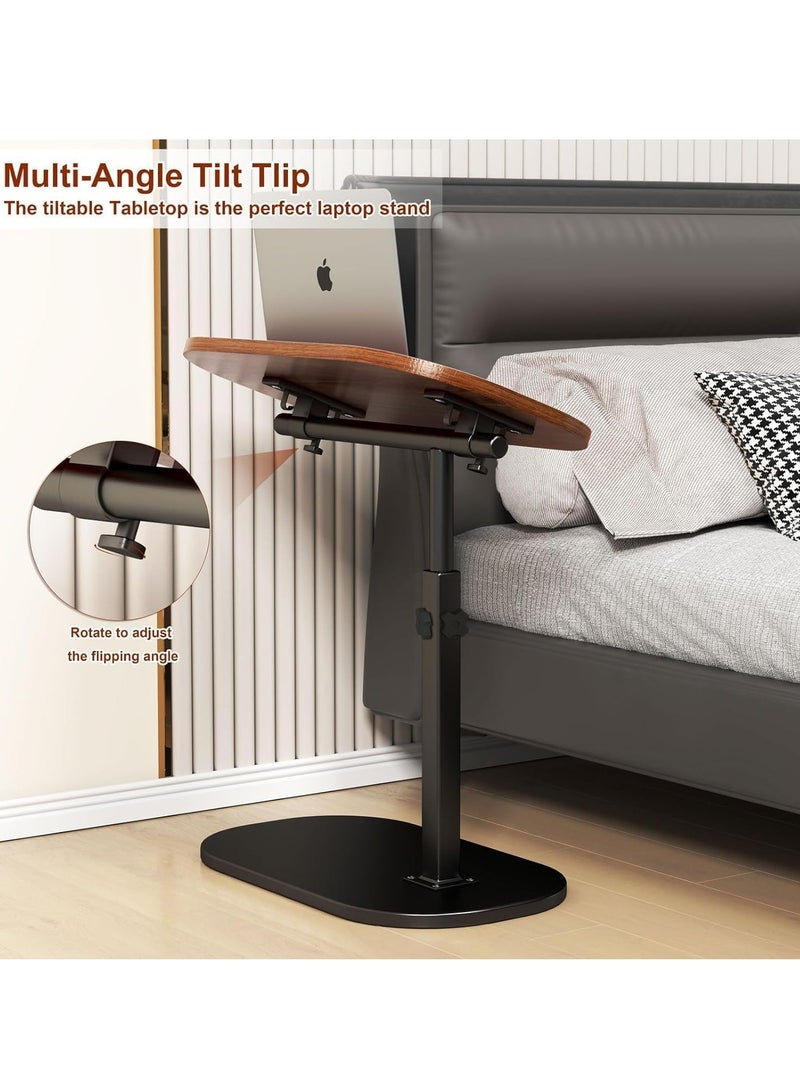 يوڠام طاولة جانبية قابلة للتعديل طاولة قهوة طاولة نهاية على شكل C للأريكة دوران 360 درجة طاولة جانبية صغيرة طاولة خدمة طاولات نهاية للمساحات الصغيرة طاولة صينية للتلفاز للأريكة طاولة لابتوب ضيقة لغرفة المعيشة غرفة النوم - Image 3