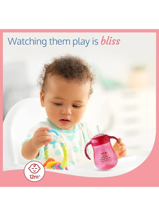 Luvlap Wise Owl Sipper for Infant/Toddler 280ml, Anti-Spill Sippy Cup with Soft Silicone Straw BPA Free, 12m+ (Pink) - Image 5