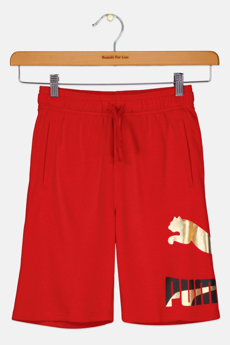 PUMA Kids Boy Drawstring Outdoor Shorts, Red - Image 1