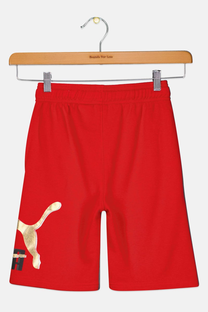 PUMA Kids Boy Drawstring Outdoor Shorts, Red - Image 2
