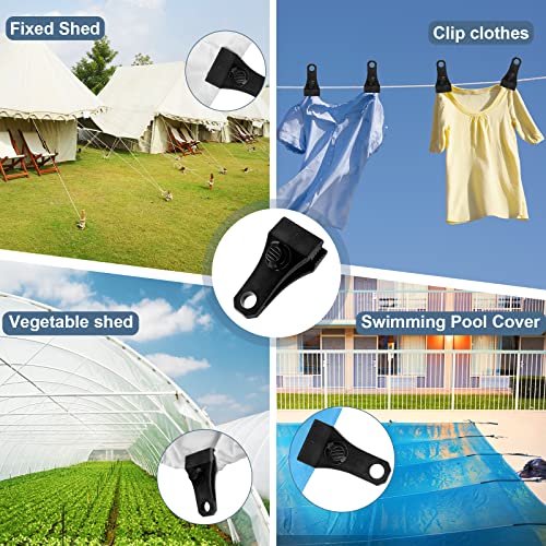 AMURS 17Pcs Upgrade Heavy Duty Tarp Clips With 100Pcs Zip Ties - Lock Grip Clamps for Camping, Fasteners, Linoleum, Awning, Pool Cover, Caravan Canopies, Car - Image 5