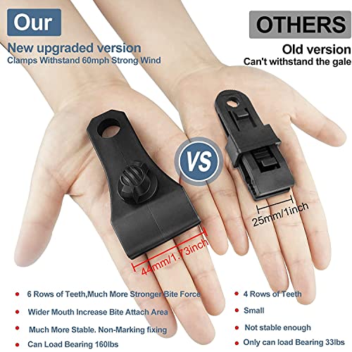 AMURS 17Pcs Upgrade Heavy Duty Tarp Clips With 100Pcs Zip Ties - Lock Grip Clamps for Camping, Fasteners, Linoleum, Awning, Pool Cover, Caravan Canopies, Car - Image 3