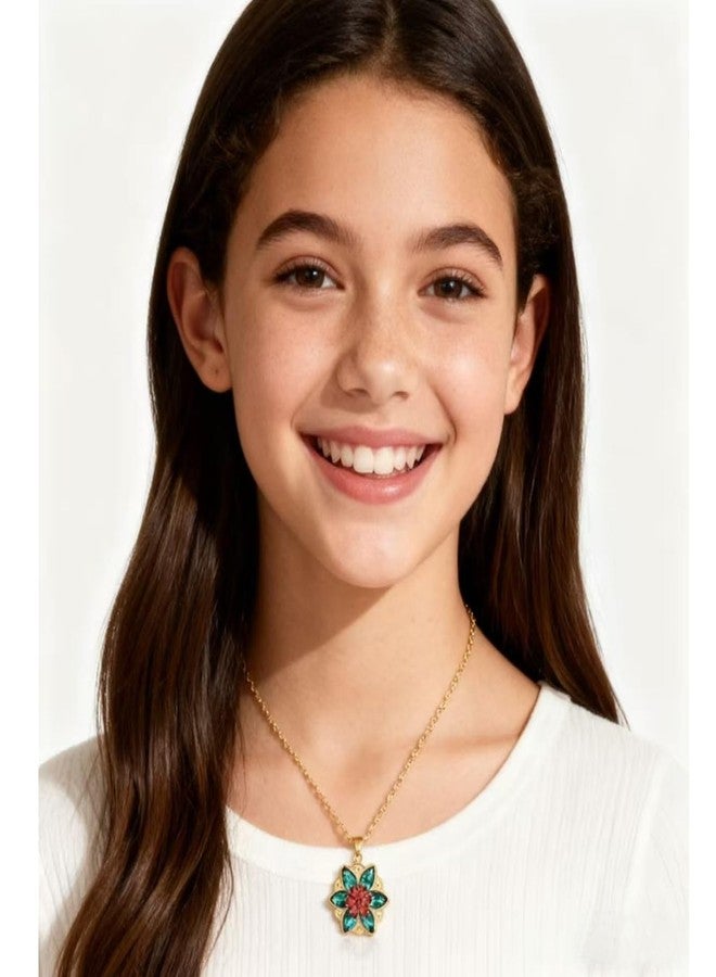 أي ديزاين قلادة الأميرة الذهبية للنساء، مستوحاة من الأميرة المفقودة، هدية مثالية للهالوين، الكريسماس، وأعياد الميلاد - Image 2