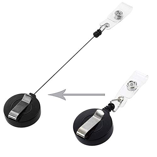ANG Round Shape Retractable yo-yo Clip for id Card Holder (Pack of 5) – (Black or Blue) - Image 3