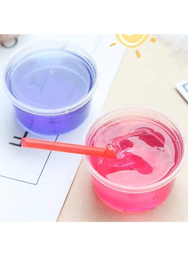 Slime Kit 24-Piece 5D Crystal Clear Jelly Slime With Straws DIY Modeling Air Dry Magic Clay, Slime Kit, Fun with Glitter Non Toxic Hypoallergenic Soft  Stretchy - Image 4