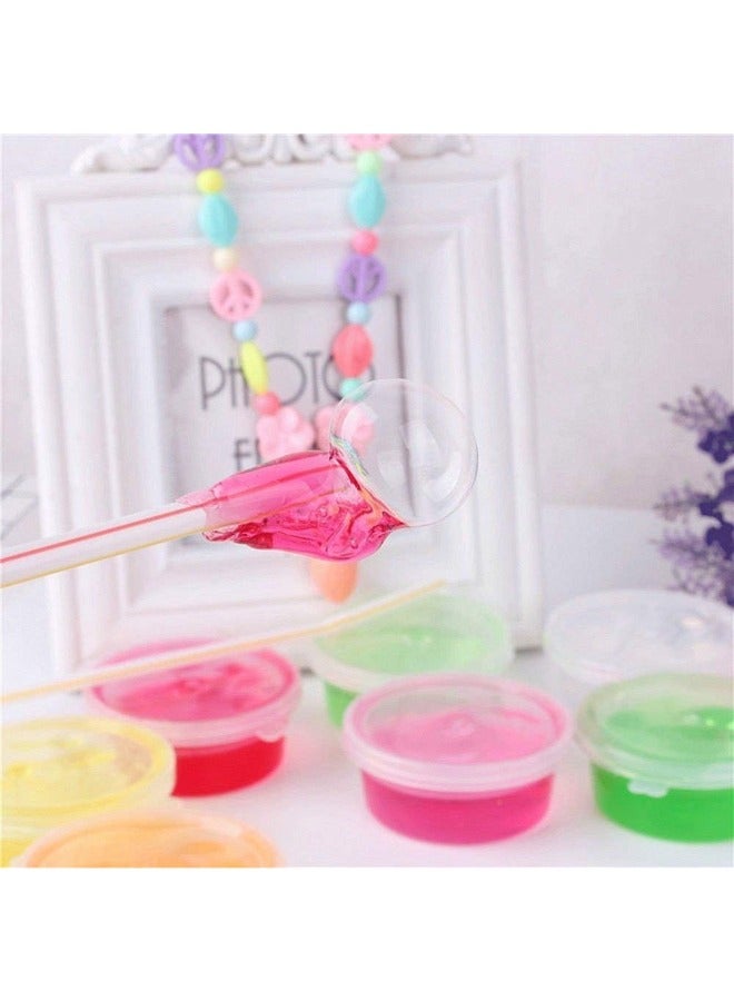 Slime Kit 24-Piece 5D Crystal Clear Jelly Slime With Straws DIY Modeling Air Dry Magic Clay, Slime Kit, Fun with Glitter Non Toxic Hypoallergenic Soft  Stretchy - Image 3