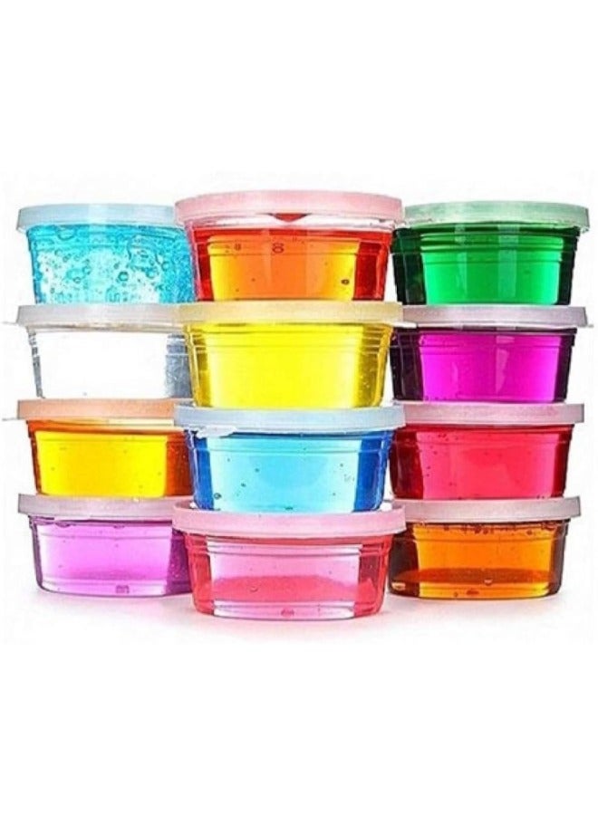 Slime Kit 24-Piece 5D Crystal Clear Jelly Slime With Straws DIY Modeling Air Dry Magic Clay, Slime Kit, Fun with Glitter Non Toxic Hypoallergenic Soft  Stretchy - Image 1