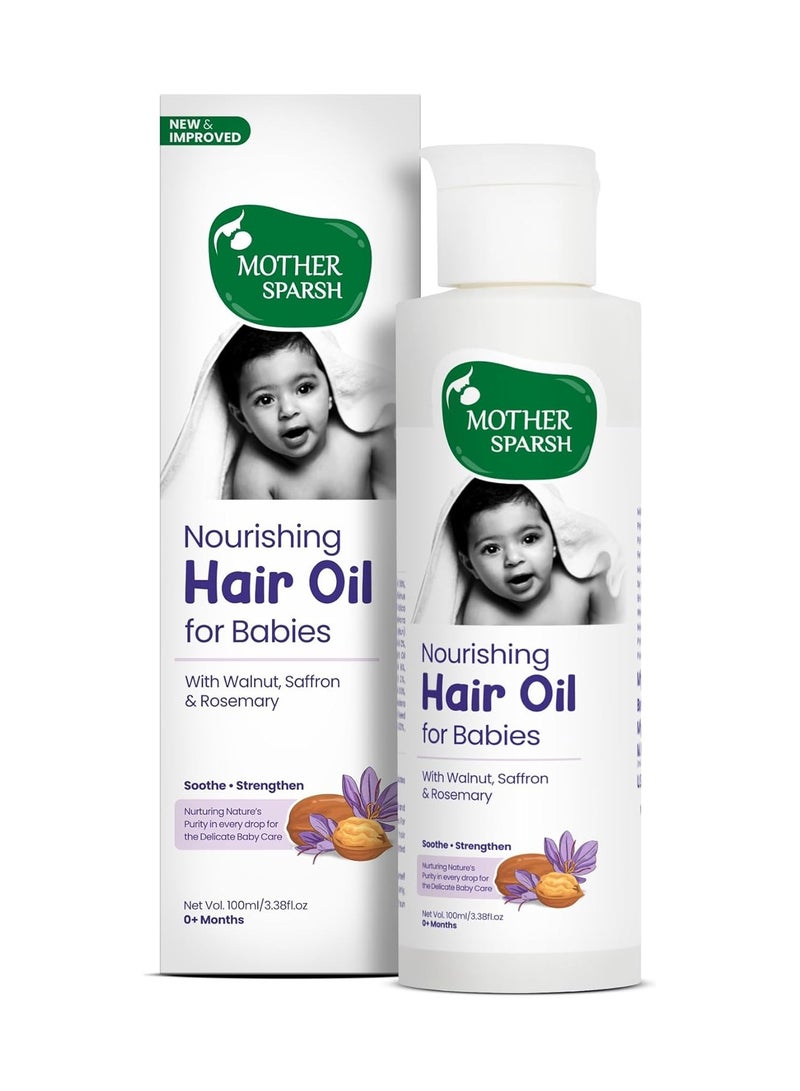 Mother Sparsh Ayurvedic Baby Hair Oil with 21 Herbs and Oils for Babys Tender Scalp and Hair 100 ML - Image 1