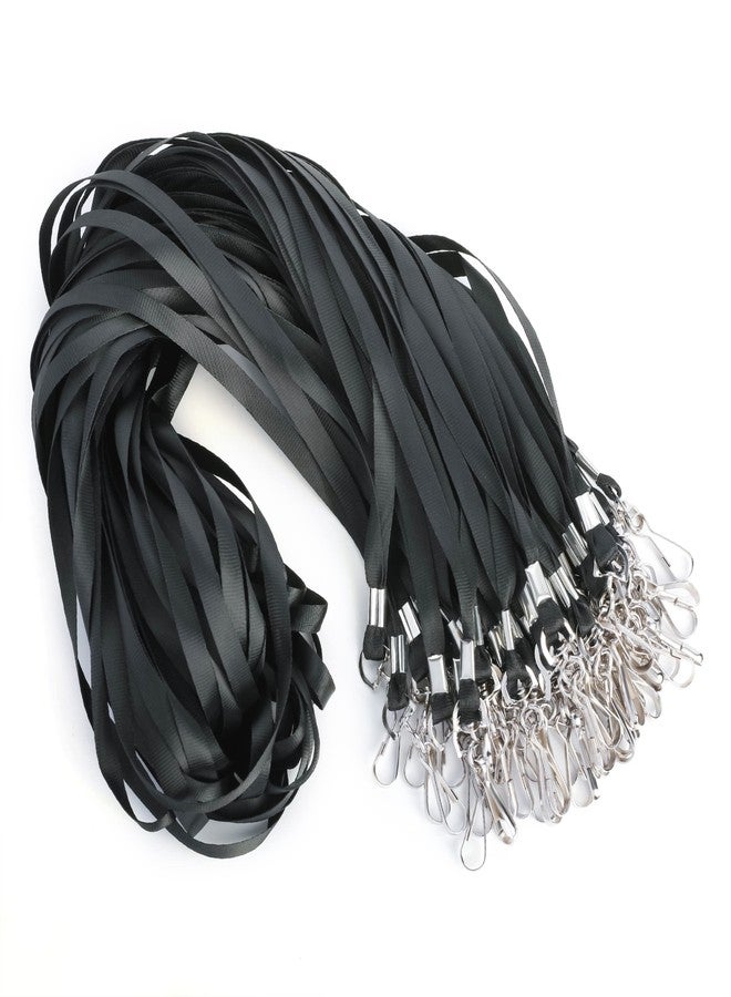 LOCONHA 50 Pack black lanyards Lanyards for Id Badges Lanyards Safety Badge Lanyard 18" with Swivel Hook - Image 1