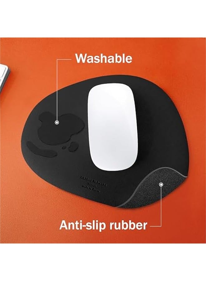 Black Non-Slip Waterproof Washable Mouse Pad for Computer - Image 3