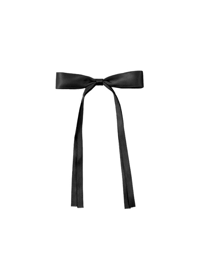 مشابك أقواس شعر، مشابك شعر بوليستر للشعر، عقدة شعر بوليستر نسائية مع أقواس شعر طويلة الذيل لعيد الميلاد، 4 قطع （أسود 、 كريمي） - Image 2