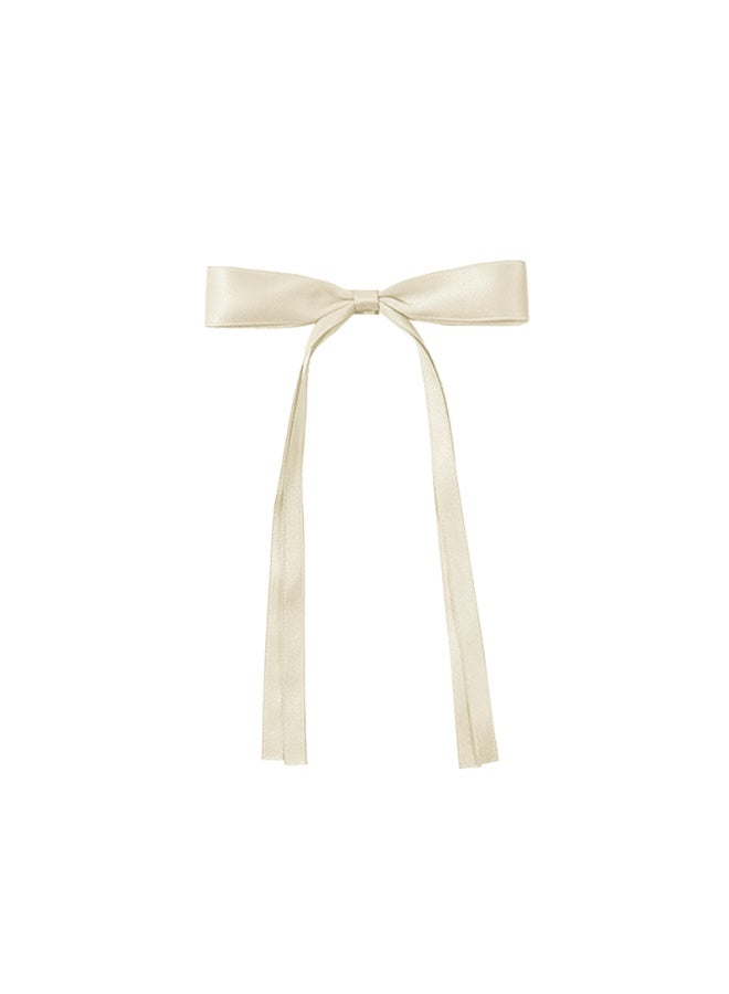 مشابك أقواس شعر، مشابك شعر بوليستر للشعر، عقدة شعر بوليستر نسائية مع أقواس شعر طويلة الذيل لعيد الميلاد، 4 قطع （أسود 、 كريمي） - Image 3