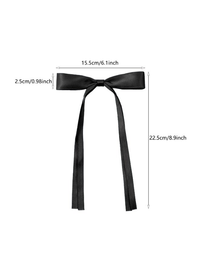 مشابك أقواس شعر، مشابك شعر بوليستر للشعر، عقدة شعر بوليستر نسائية مع أقواس شعر طويلة الذيل لعيد الميلاد، 4 قطع （أسود 、 كريمي） - Image 4