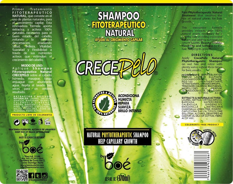 BOE Crece Pelo Shampoo + Rinse 12 oz "Combo Set!!" - Image 4