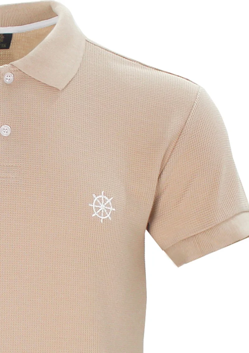 Varetta Men's Caramel Color Lycra Regular Polo Neck Men's T Shirt