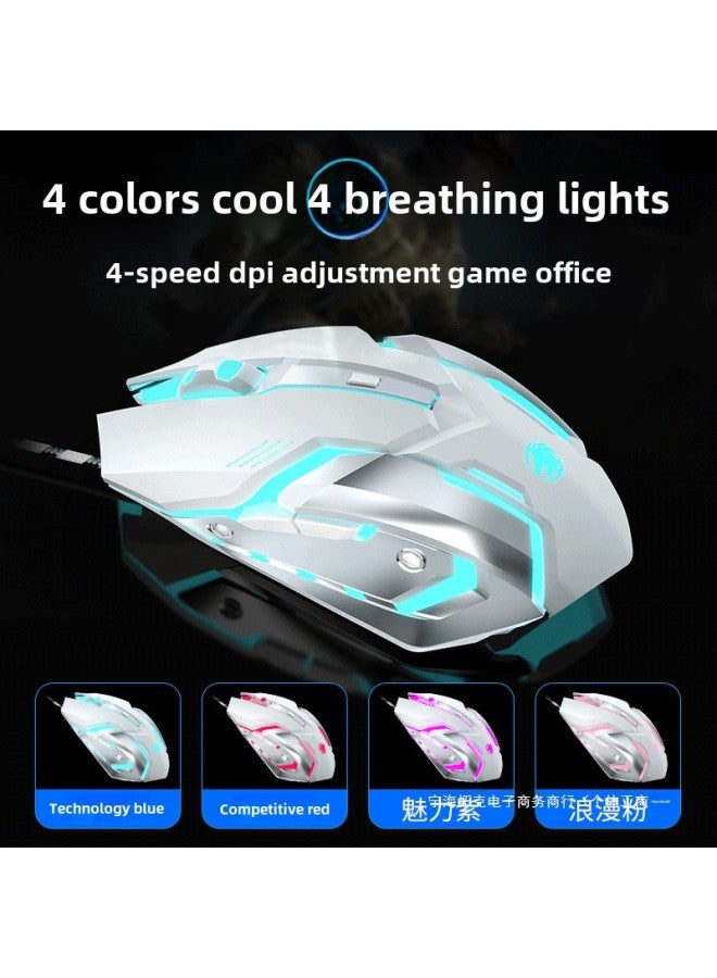 Wireless Mouse Mute Game Electric Competition Machinery Macro Cable Desktop Notebook Computer Office Special Charging-Color:Girly Pink [silent Rechargeable] Upgraded Version-Interface:Official Standard  - Image 4