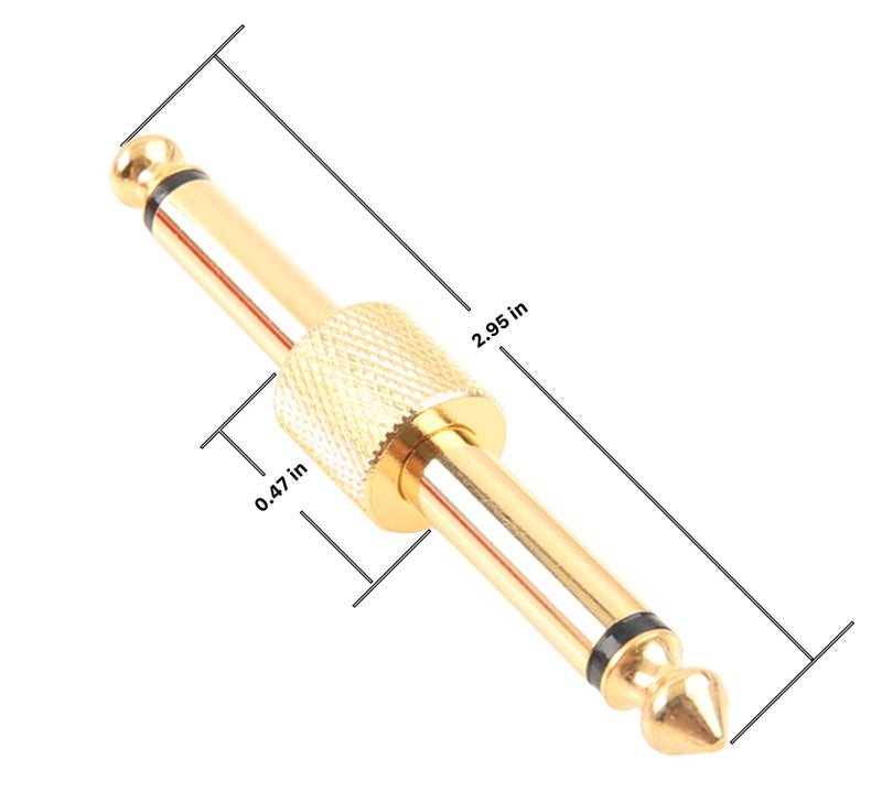 Devinal Professional Guitar Pedal Coupler, 1/4 inch TS Guitar Effects Pedal Connector Straight Type, Gold Planted (4 Pack) - Image 3