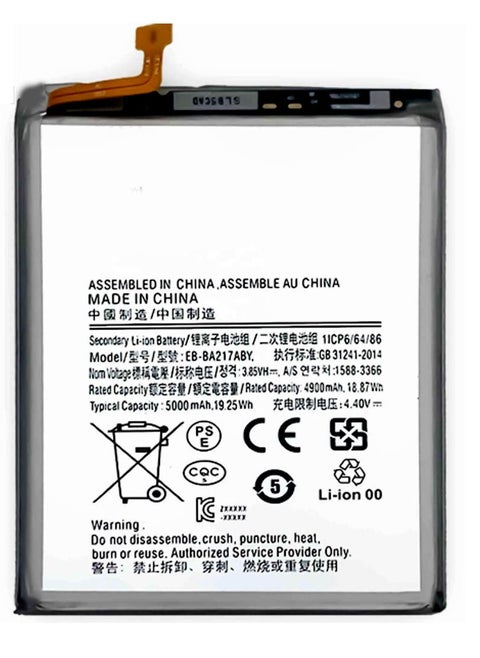 Battery EB-BA217ABY compatible with Samsung A022F Galaxy A02, A047 Galaxy A04s, A125F Galaxy A12, A127 Galaxy A12 Nacho, A135 Galaxy A13, A217 Galaxy A21s, M022 Galaxy M02, M127 Galaxy M12, (Li-ion, 3.85 V