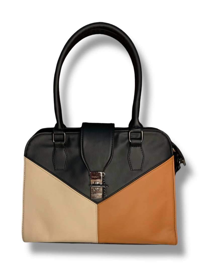 Women’s Handbag and Crossbody – black with Multicolor Design and Elegant Style  - Image 1