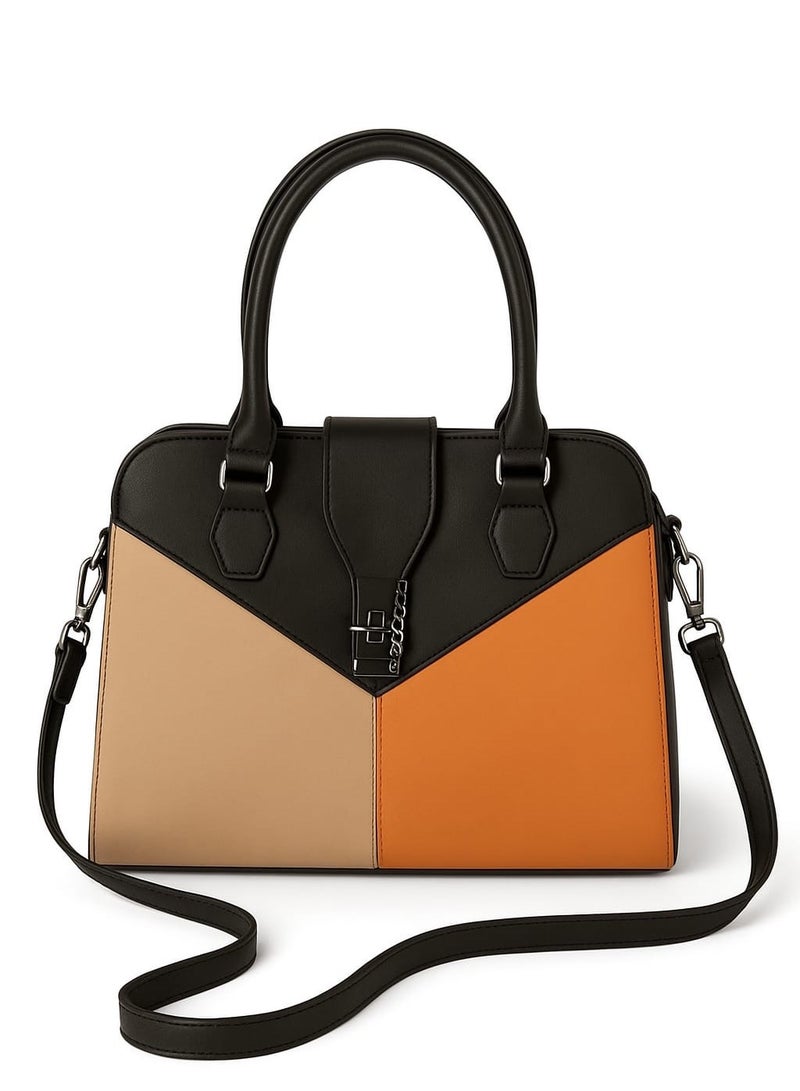 Women’s Handbag and Crossbody – black with Multicolor Design and Elegant Style - Image 1