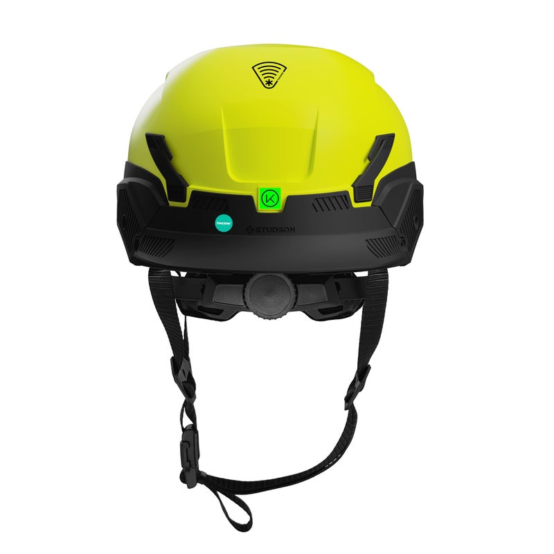 Studson SHK 1 Vented Safety Helmet - Ultralight, Brainshield, Modular Brim, Fidlock Buckle, 4 Point Strap, Breathable, Rainproof, 20KV Protection - Hi-Vis Yellow, M/L, 53-59cm - Image 4