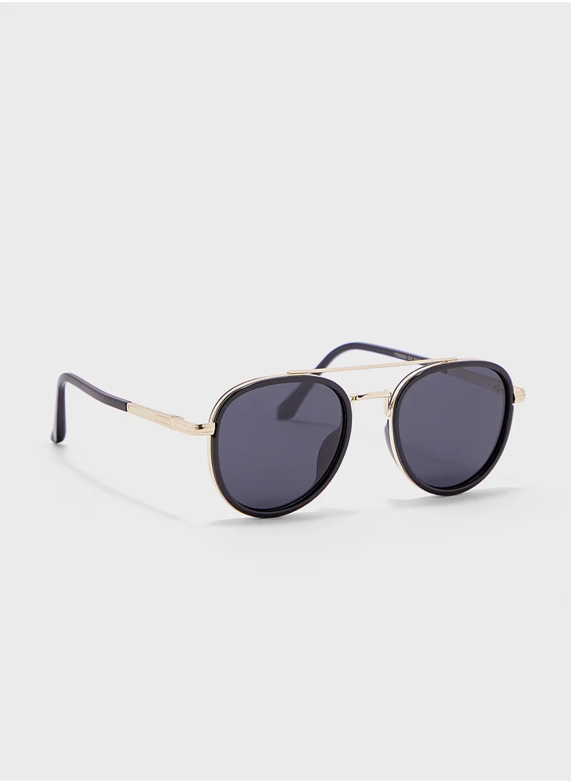 روبرت وود Polarized Lens With Spring Arms Aviator Sunglasses