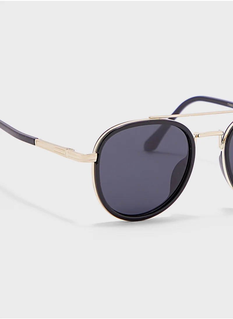 Robert Wood Polarized Lens With Spring Arms Aviator Sunglasses