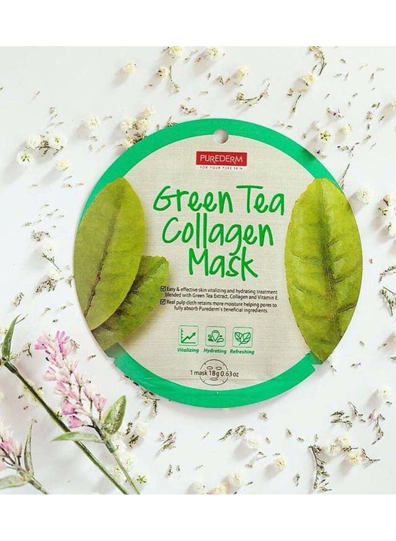 PUREDERM Green Tea Collagen Mask - Image 3
