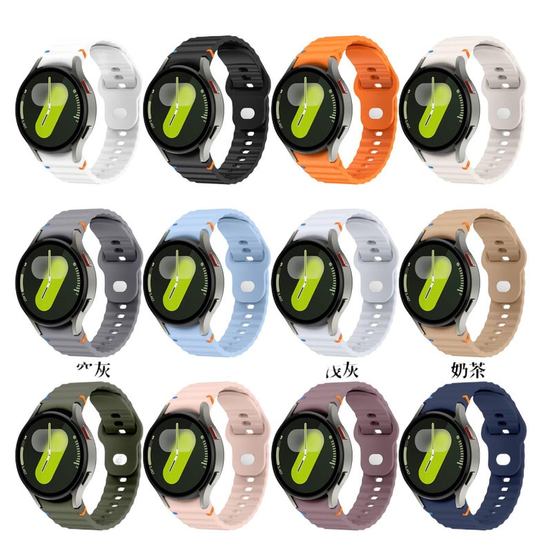 سوار ساعة ذكية رياضي من السيليكون متوافق مع Samsung Galaxy Watch 7 بملاءمة قابلة للتعديل وحزام ناعم للاستبدال اليومي باللون أسود قابل للتعديل - Image 1