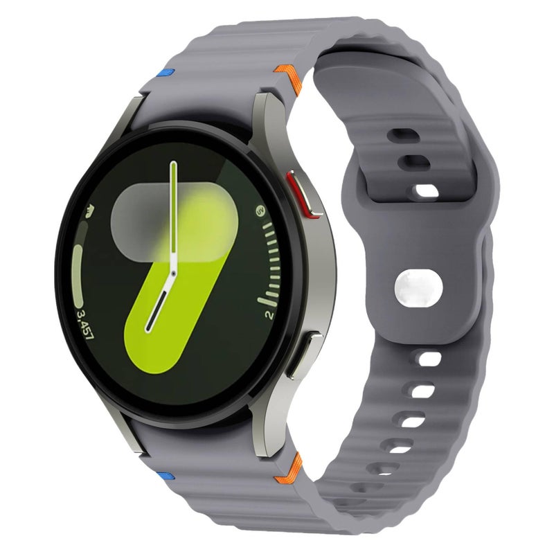 سوار ساعة ذكية رياضي من السيليكون متوافق مع Samsung Galaxy Watch 7 بملاءمة قابلة للتعديل وحزام ناعم للاستبدال اليومي باللون أسود قابل للتعديل - Image 5