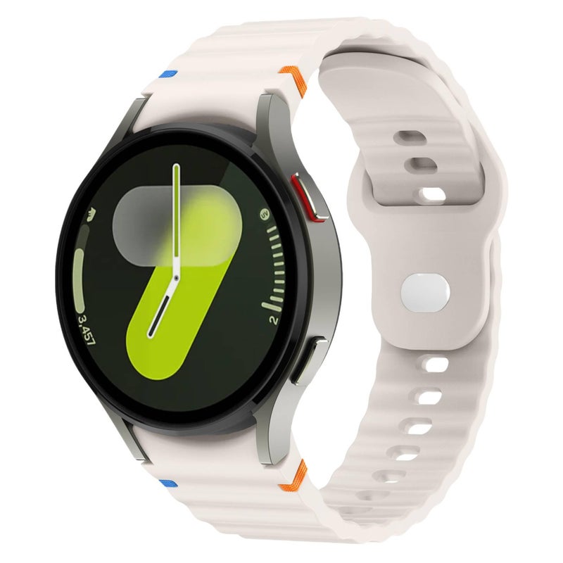 سوار ساعة ذكية رياضي من السيليكون متوافق مع Samsung Galaxy Watch 7 بملاءمة قابلة للتعديل وحزام ناعم للاستبدال اليومي باللون أسود قابل للتعديل - Image 4