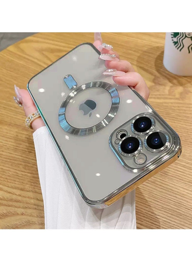 Bobo Case Cover Clear for iPhone 16 Pro Max with Support Magsafe Charger Charging Thin Shockproof Full Protection Plating Anti-Scratch Slim Thin Case Cover Natural Titanium - Image 2